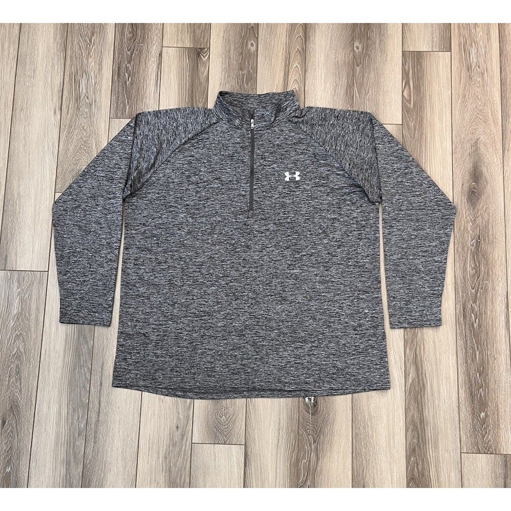 Under Armour Pullover Mens XXL Gray 1/4 Zip Light Performance Stretch Sweatshirt